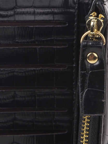 Croco Long Fold Wallet