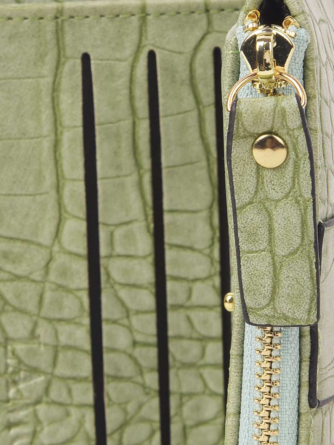 Croco Long Fold Wallet