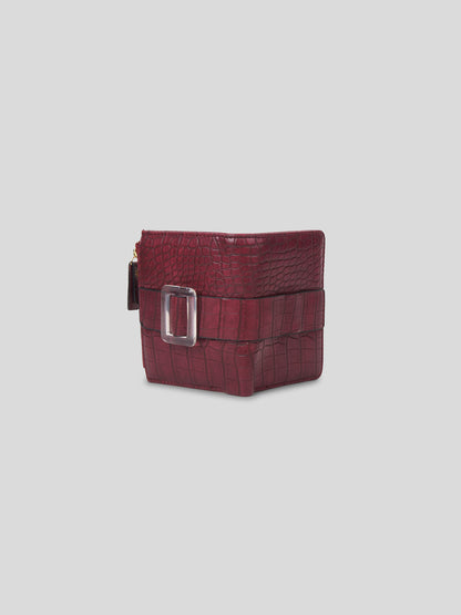 Croco Long Fold Wallet